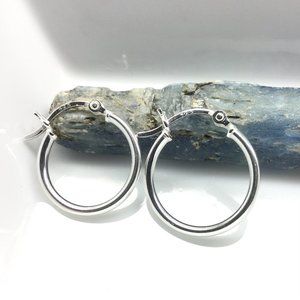 Sterling Silver Hoop Huggies Earrings